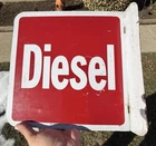 Vintage 1987 Diesel Flange gas Station Metal Advertising Sign Oil