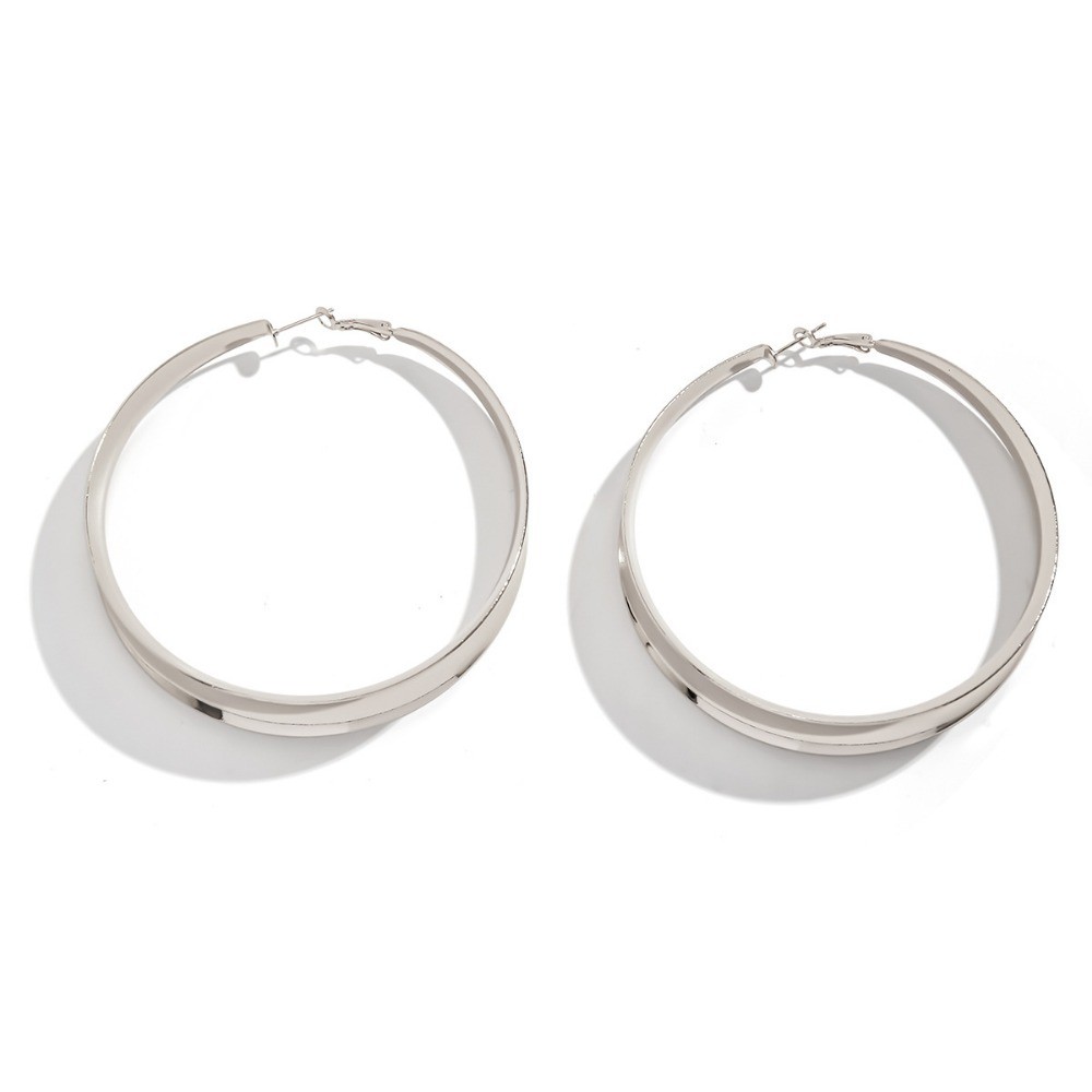 Thick 8cm Large Hoop Earrings Gold/Silver Tone Trendy Statement Fashion Jewelry