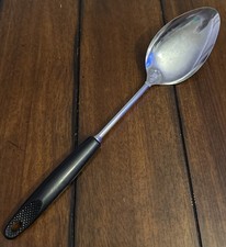 Vintage EKCO Chromium Plated 12” Spoon Serving Black Handle MCM MADE IN USA