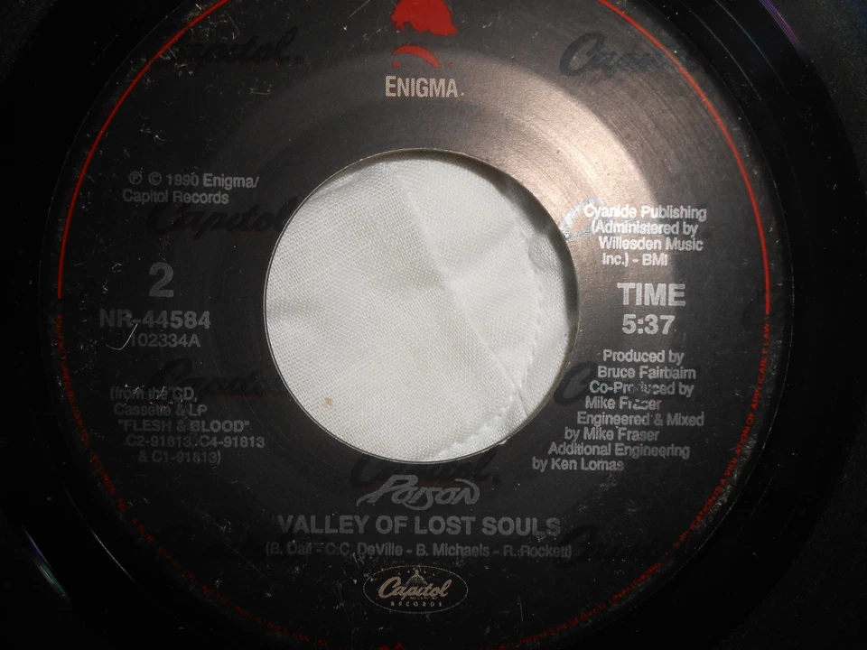 POISON~"UNSKINNY BOP"~Orig. 1990~HARD ROCK~HEAVY METAL~7'' 45rpm~ENIGMA~VG+ - Image 2 of 2