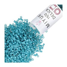 Miyuki Delica DB798 11/0 Seed Beads, Matte Opaque Capri Blue 7g Tube