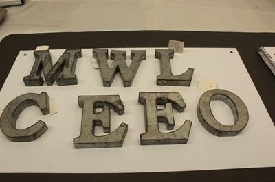Welcome Tin Letters Lot Of 7 Pieces Capital 3'' x 4'' Each Crafts Home Decor