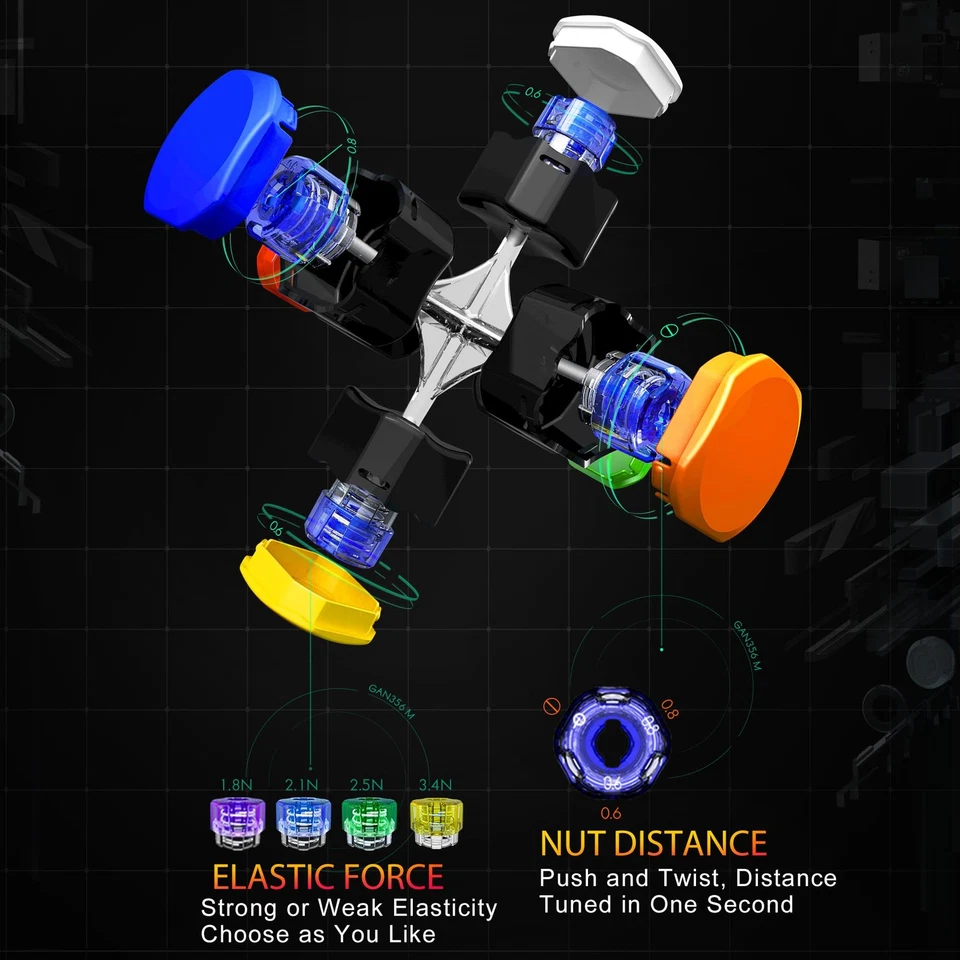 Cubo de velocidad magnético GAN 356 M 3x3 Cubos GAN 3x3x3 Cubo mágico rompecabezas sin pegatinas... Foto 4 de 4