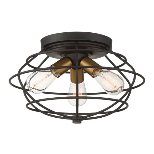 3-Lights Jax Flush Mount Ceiling Light, 15 Inch Lighting Fixture for Kitchen,... - Picture 1 of 6