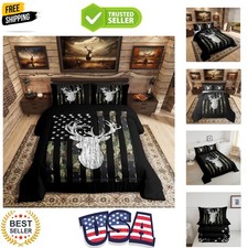 Deer Camo Comforter Set Queen Antlers Hunting Camo Bedding Sets For Teen Boys...