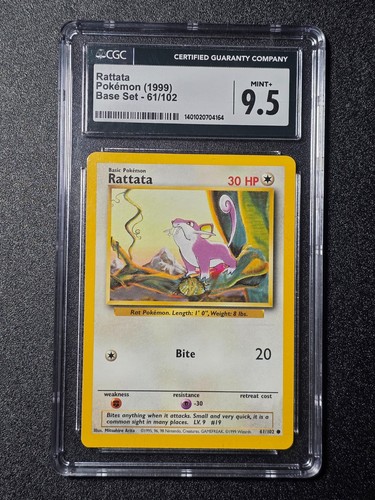 Rattata (Shadowless) graded CGC 9.5 for sale on eBay