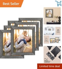 8x10 Picture Frame Set of 6 Rustic Grey Wall and Tabletop Collage Frames