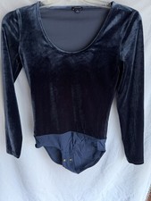 Women  s velvet J Crew Body suit Long Sleeve Casual Holiday Small Navy