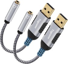USB 3.0 Male to 3.5mm TRRS 4-Pole Female 2 Pack, A