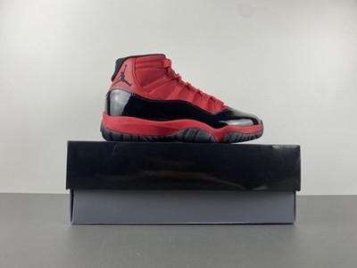 Air Jordan 11 Retro ''Bred'' Red Black Purple Men's Sneakers
