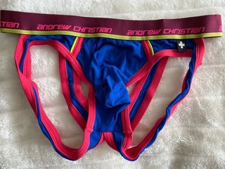 Andrew Christian Jock Strap Slip Gr M Blau Hauteng Dünn Neu