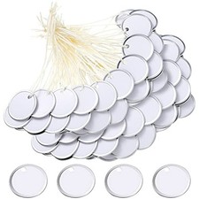 Pieces Metal Rim White Key Tags Bulk 1.2 Inches Round Blank Paper Tags with 50