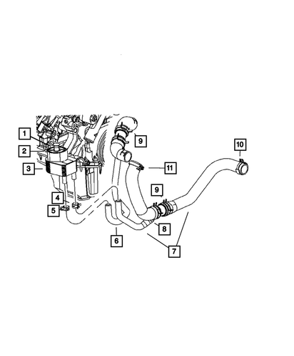 Genuine Mopar Radiator Outlet - Hose 68248846ab 68248846AF