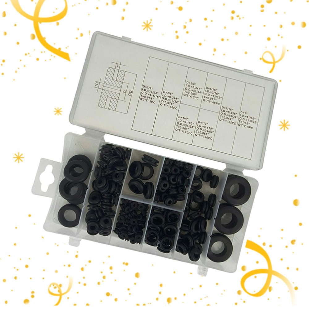 180Pcs Rubber Ring Gasket Seals for Car AC Insulation Washers