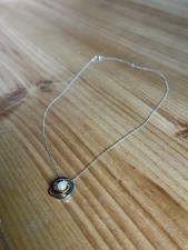 Three Colour Orbit Pearl Necklace (Silver, Rose Gold, Gold Plated)
