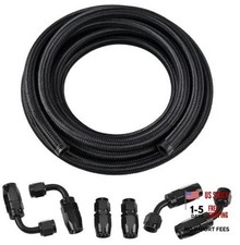 4AN Fuel Line Kit CPE Nylon Braided AN4 Fuel Hose 10FT  3 4AN 10FT Black