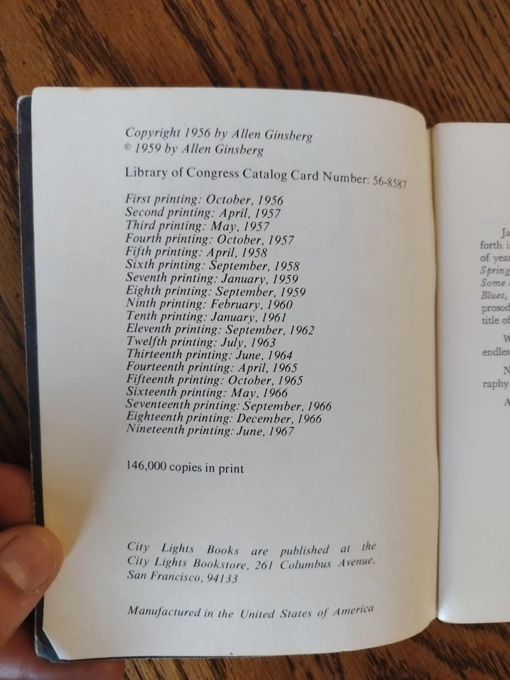 Howl and Other Poems by Allen Ginsberg 1959 - Image 3 of 4