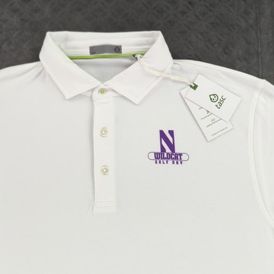 Northwestern Wildcats Golf Day Polo Shirt Tasc Performance White Men Large