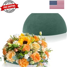 2 Pcs Floral Foam Half Balls, 7.5"W x 3.7"H Half Round Green Dry Wet Flower...