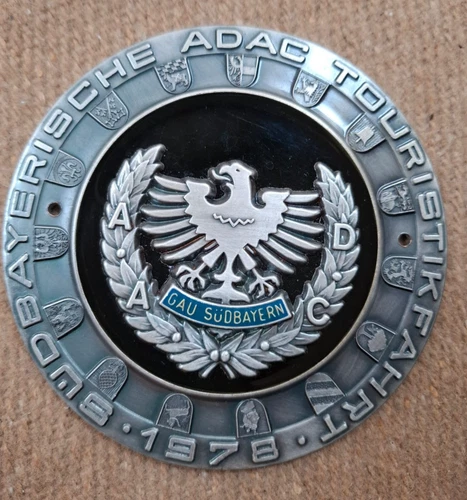 ADAC BAVARIA EAGLE GERMANY CAR BADGE PORSCHE 356 911 VW MB BMW ACCESSORY 1978 78