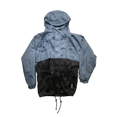 Helly Hansen Packable Windbreaker Jacket Hooded Blue Black color block mens XS