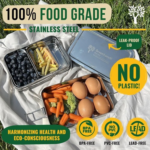 Crack-Resistant 3-Compartment Bento Box - Eco-Friendly Lunch Solution for Adults - Picture 8 of 9