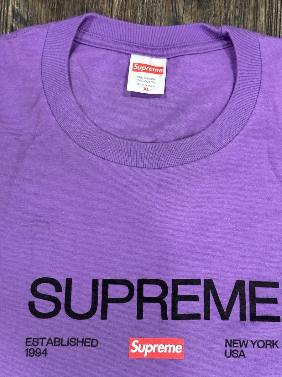 Supreme 21FW Est. 1994 Tee Supreme Est. 1994 Tee Purple XL FW21