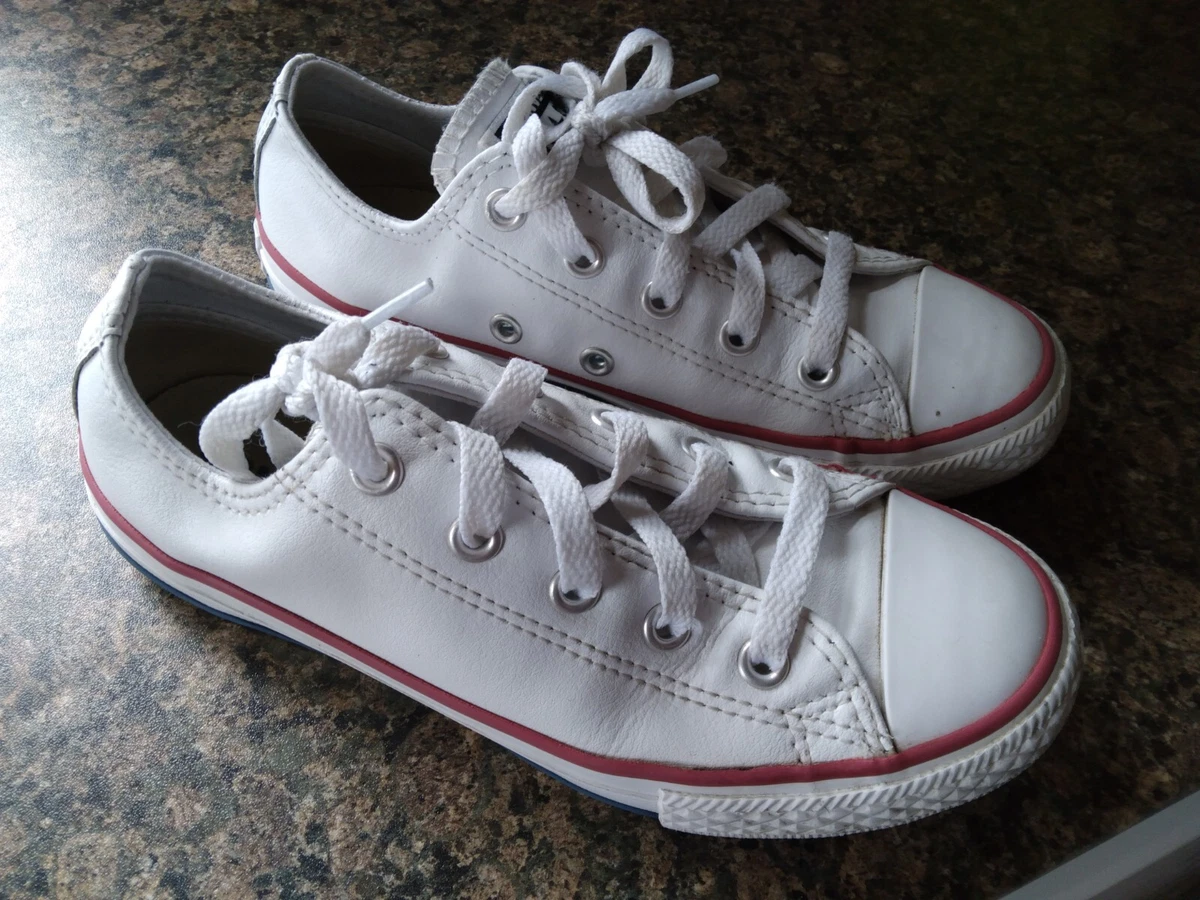Boys white leather hot sale converse