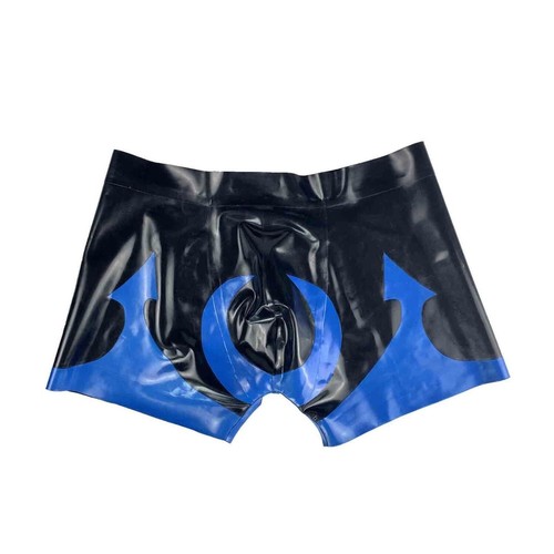 Latex Rubberen Shorts Lage Taille Boxers,Zwarte Latex Herenondergoed Rubberen Kleding L