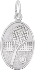 Sterling Silver Tennis Oval Charm by Rembrandt