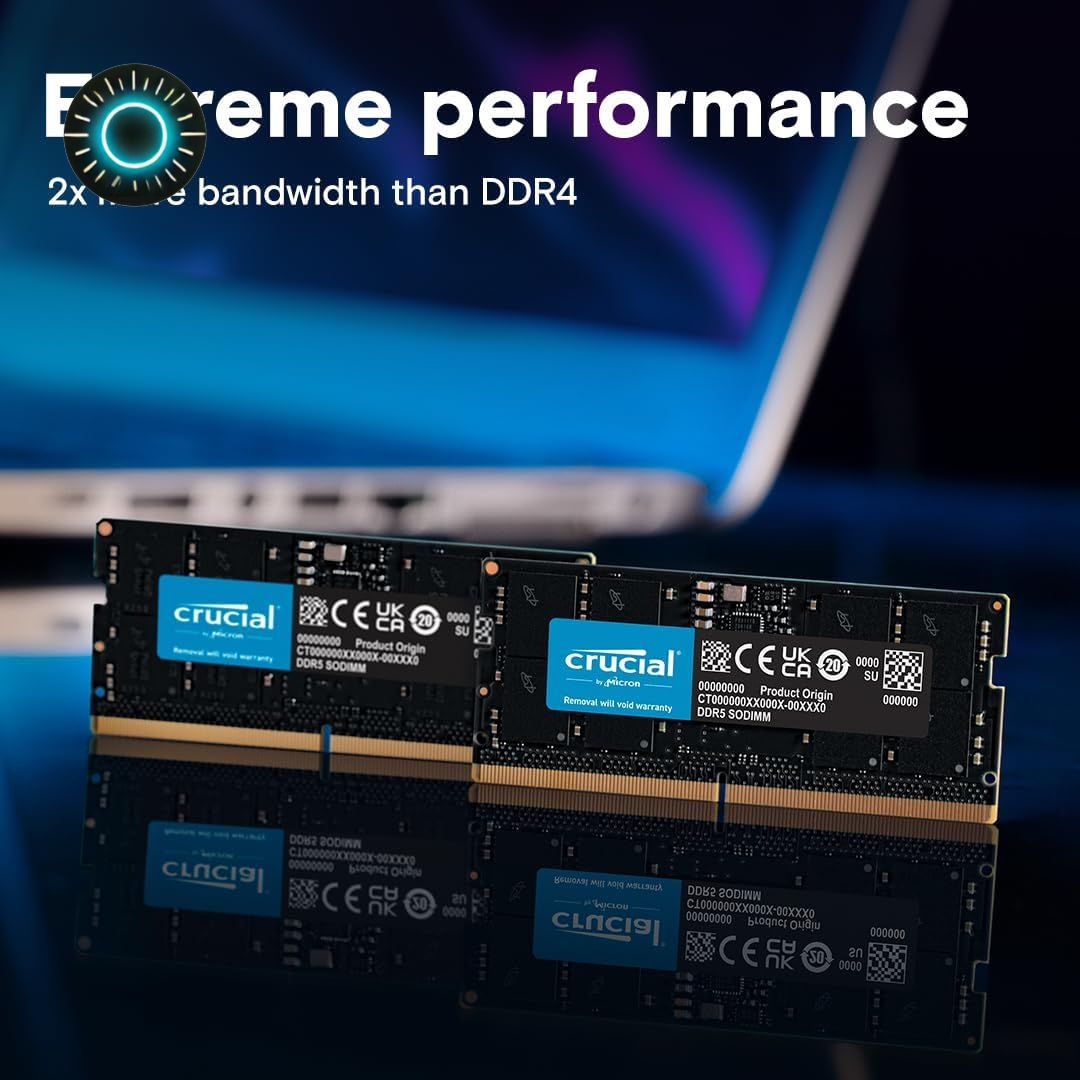 Crucial DRAM 24GB Kit (2x12GB) DDR5 5600MHz (5200MHz or 4800MHz