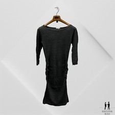 Standard James Perse Stretch Jersey Knit Ruched Bodycon Dress Sz 3/L Gray Heathe