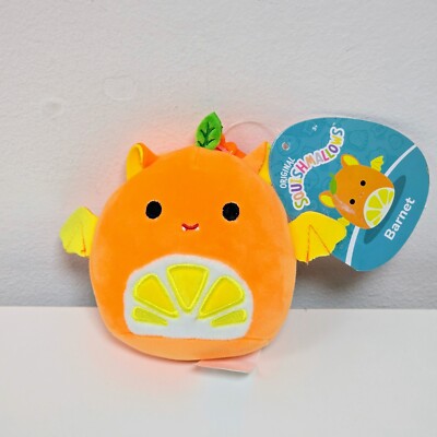 Squishmallows Clip On Barnet The Fruit Bat 3,5'' Blacklight Orange Yellow