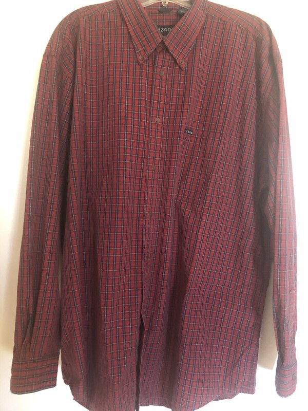 IZOD Red Plaid Shirt XL     #472