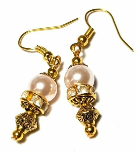 Pearl Glass Costume Earrings