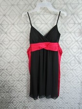 B Wear Too Dress Size 7 Juniors Black Pink Back Zipper Tie in Back Lined Party