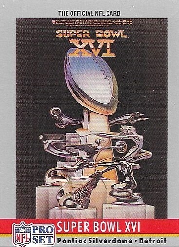 1990 Pro Set Super Bowl XVI Collectible Card #16 Football Memorabilia