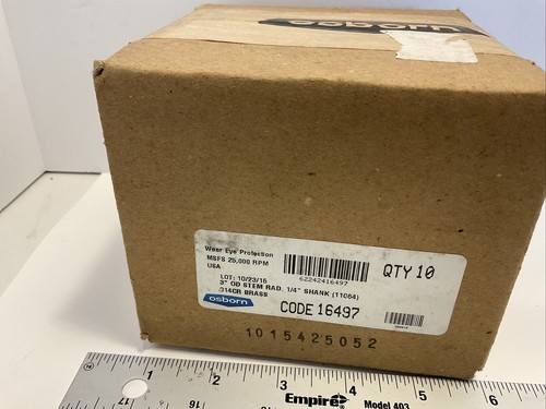 Osborn Brass Brush 16497, 3” x 1/4” shank Brush box of 10 Brand New - Picture 5 of 5