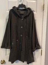 Christian Soriano Lightweight Women’s 2x Gray Button Up Hooded Jacket