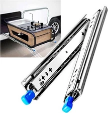 Heavy Duty Locking Drawer Slides Full Extension Runner w/ Lock Ball Bearing Rail
