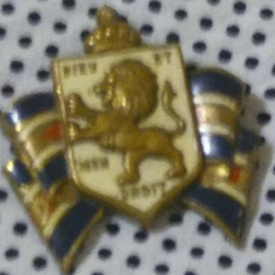 VTG WWII British War Relief Dieu et Mon Droit Society w/ Lion Crest Pin ...
