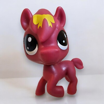 Hasbro Littlest Pet Shop No # Checkers Horse Pony Red Lucky Fortune Cookie LPS