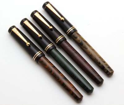 SET OF 4 Click Aristocrat Ebonite Fountain Pens With 3in1 Ink Filling Mechanism