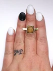 ! Unique Vintage 14K Yellow Gold & 925 Sterling Yellow Citrine Ring - Size 6.5