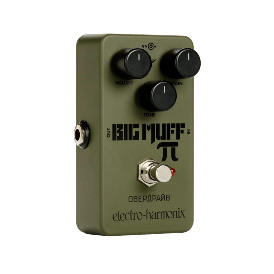 Pedal sostenedor de distorsión Electro Harmonix verde ruso Big Muff