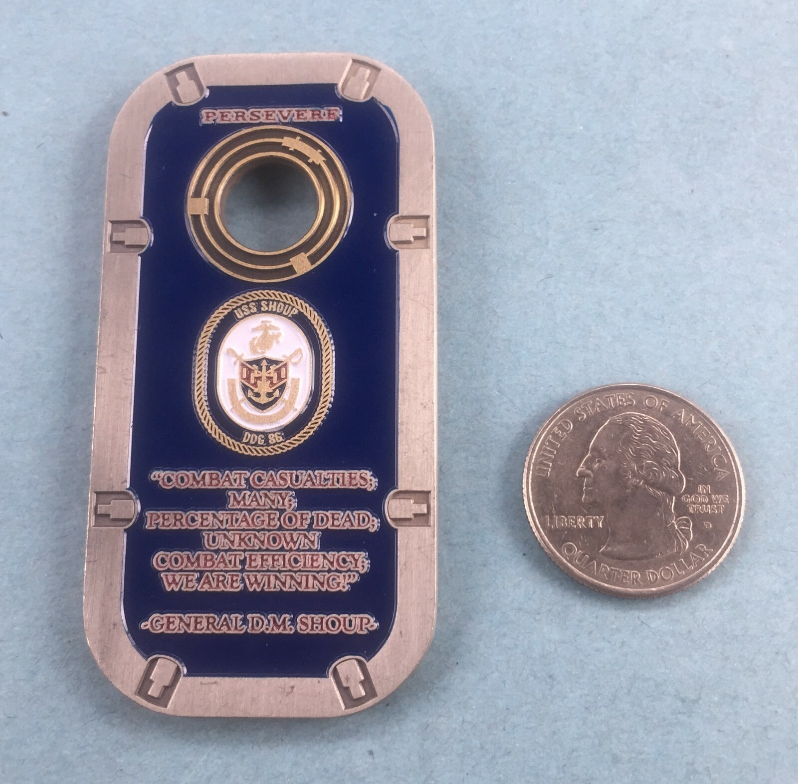 US NAVY CHALLENGE COIN USS SHOUP (DDG-86) CHIEF CPO