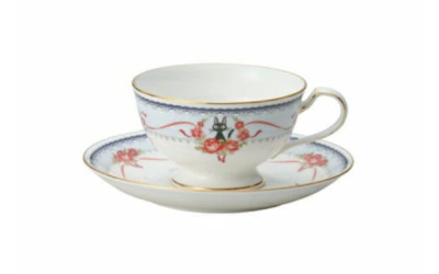 Noritake Kiki's delivery service 190cc Gigi Black Cat Cup & Saucer Pink&Blue New