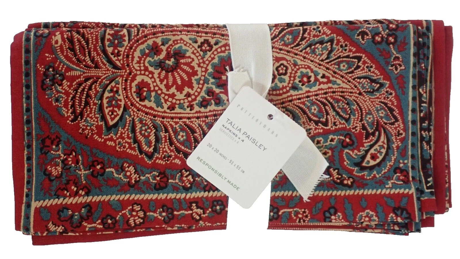 Pottery Barn Paisley Napkins
