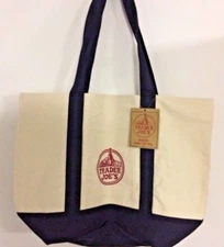 TRADER JOE'S Market Shopping Tote Bag Canvas ECO-Friendly Ivory Cream Cotton NEW