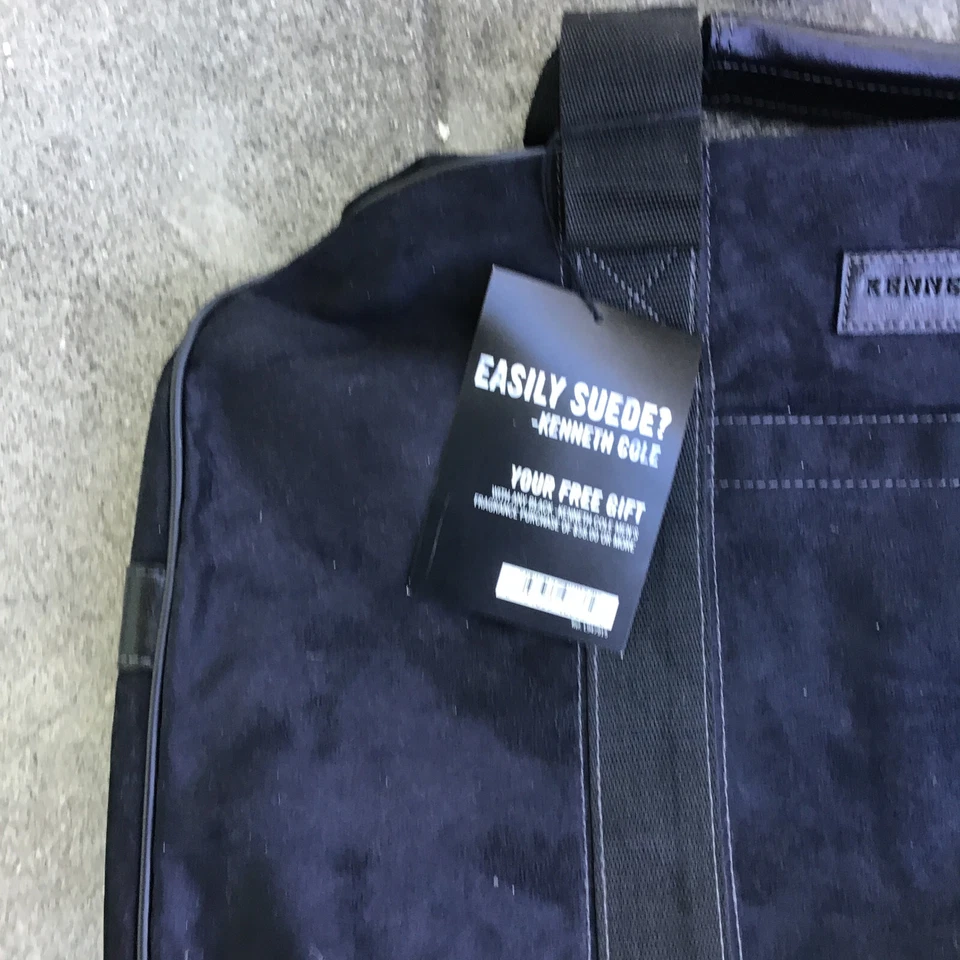 NWT Kenneth Cole New York Suede Duffle Black Bag 20” x 10" x 10" Strap - Image 2 of 4
